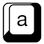 The letter A key on a keyboard