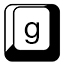 The letter G on a keyboard