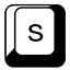 The letter S key on a keyboard
