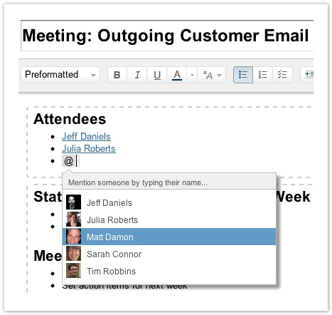 Team Collaboration Software - Atlassian Confluence Wiki - Mentions Meetings