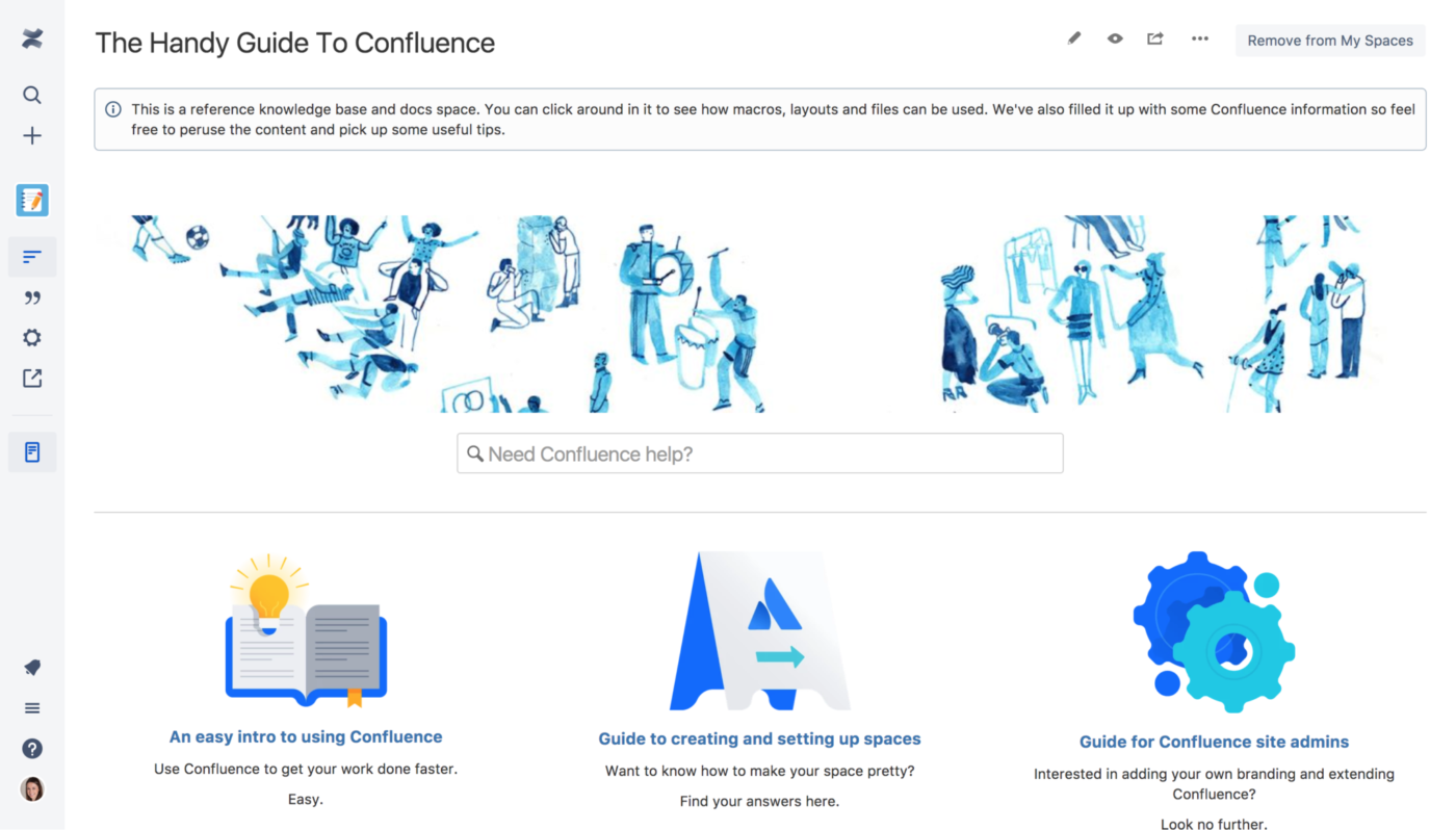 Screen shot of Altassian's confluence installation.