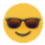 Smiley face wearing sunglasses 