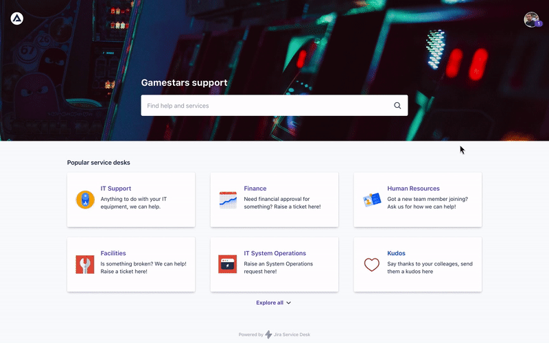 Jira Service Desk portal