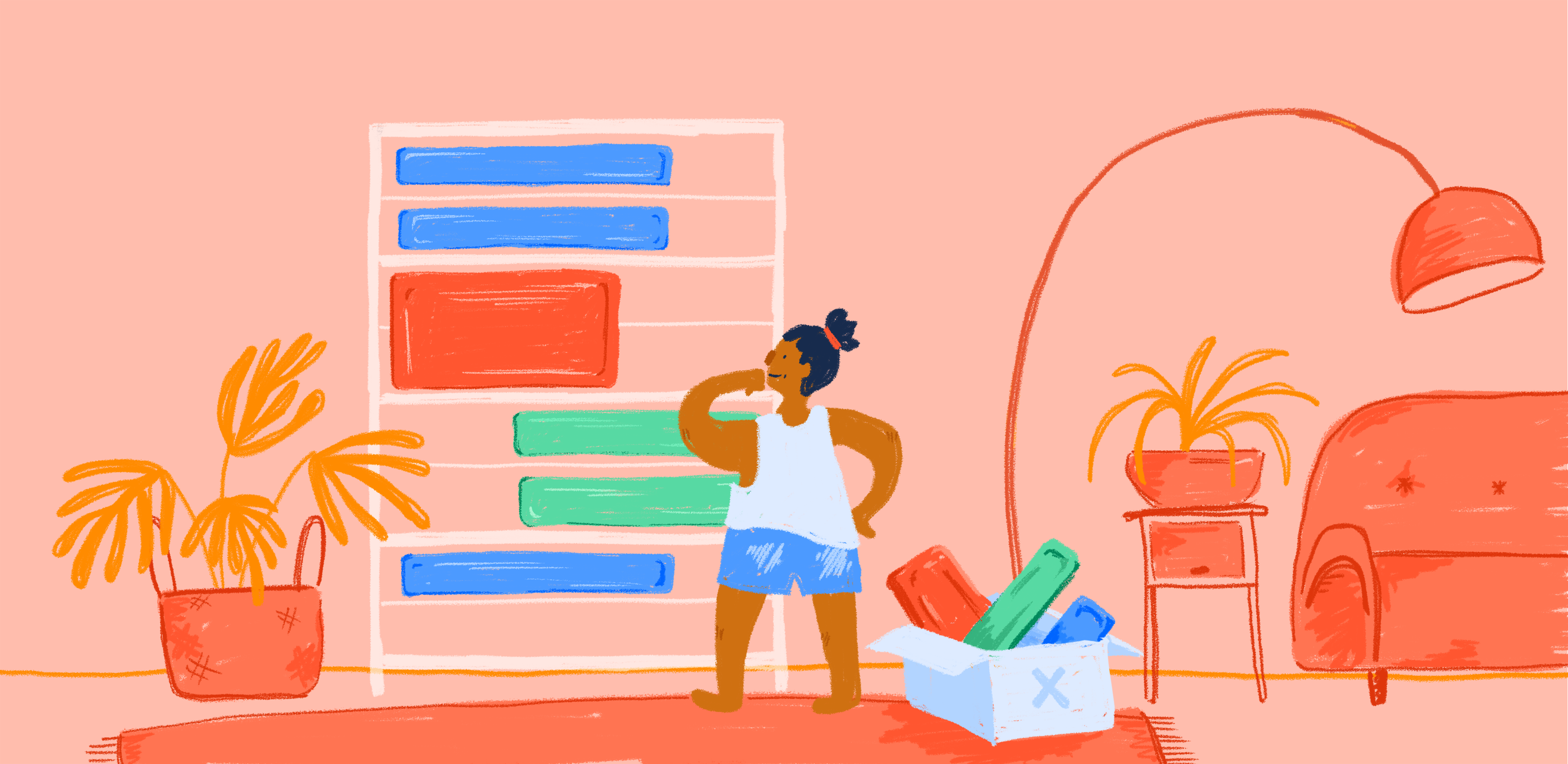 Illustration of an organized daily schedule