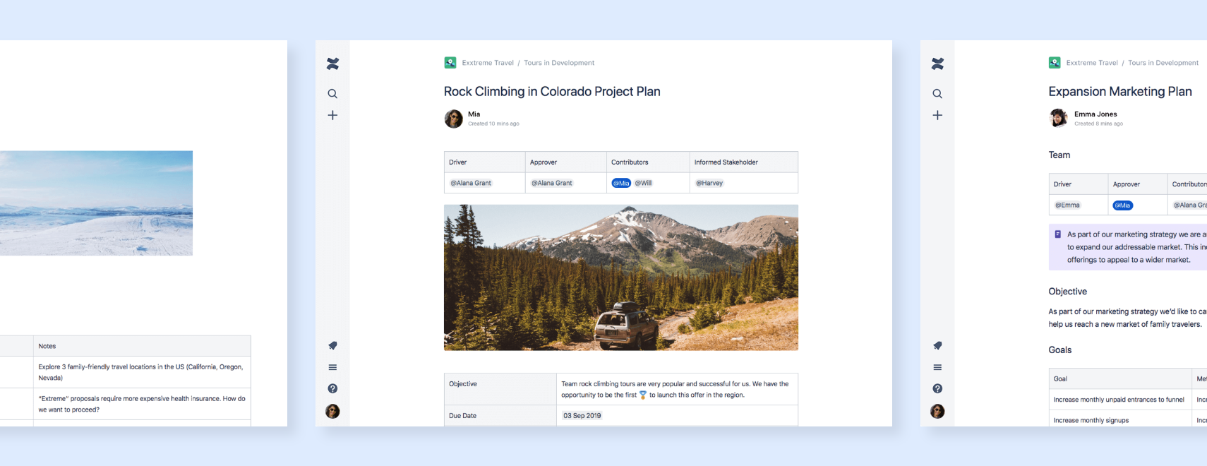 confluence project plan template