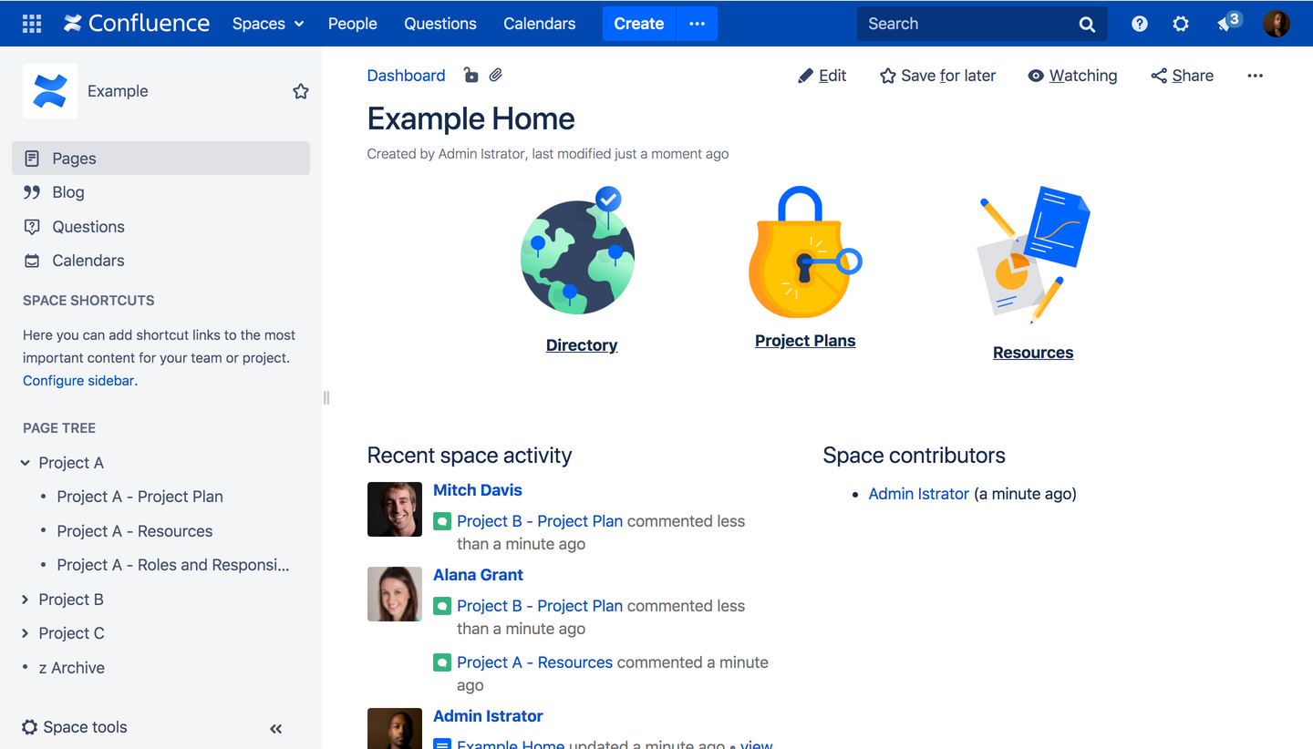 example Space in Confluence