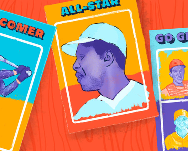 illustration of baseball cards
