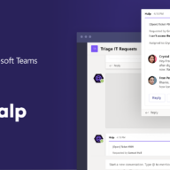 Screenshots of Microsoft Teams and Halp working together
