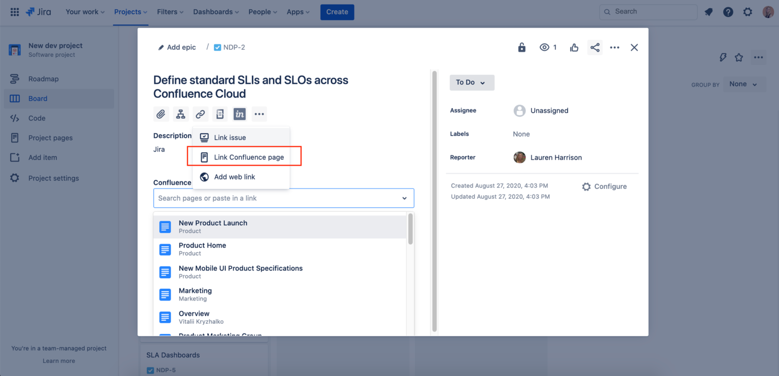 Link Jira Issues To Confluence Pages Automatically