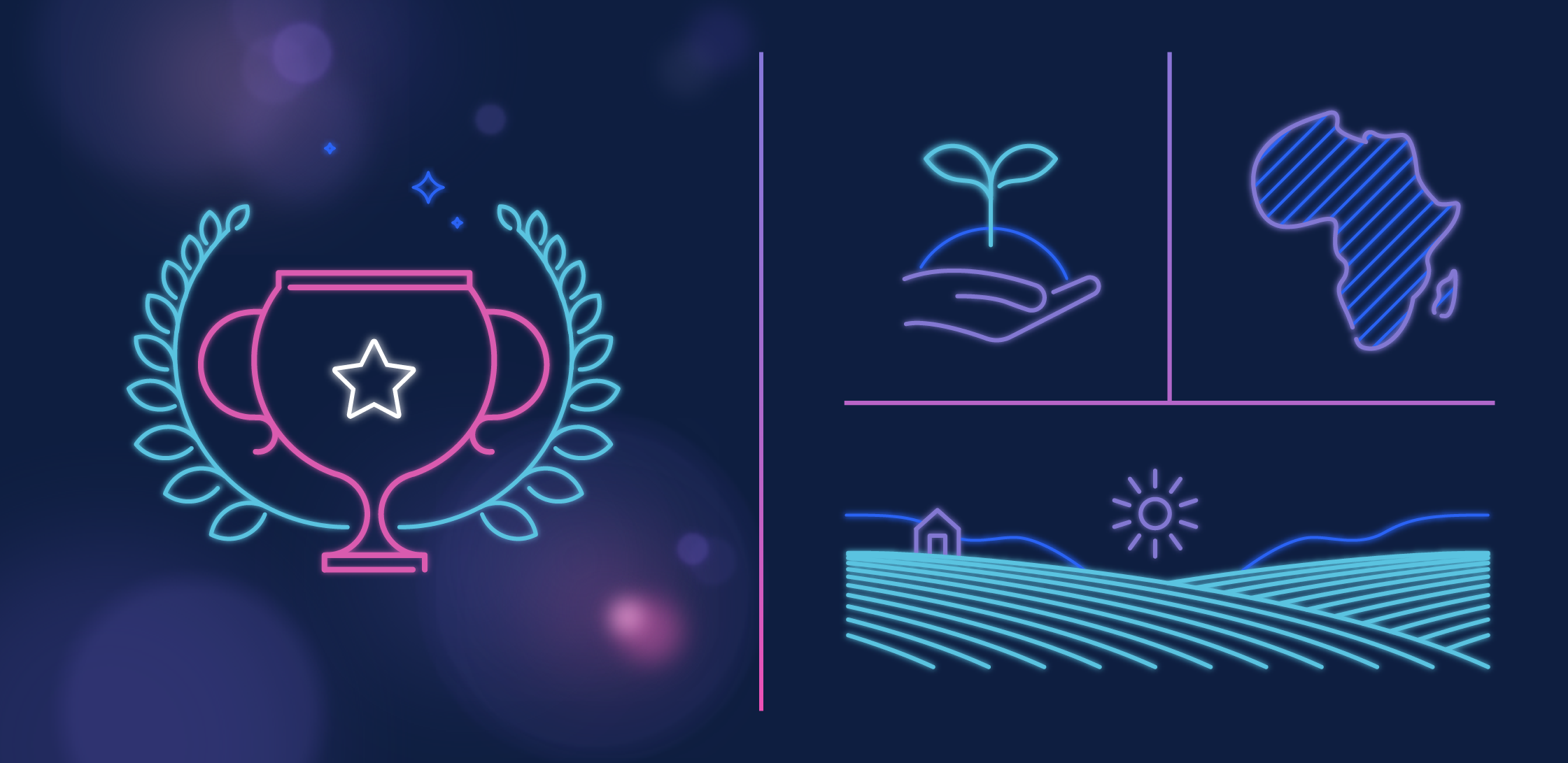 Images and logos representing Atlassian Team of the Year Award winners One Acre Fund