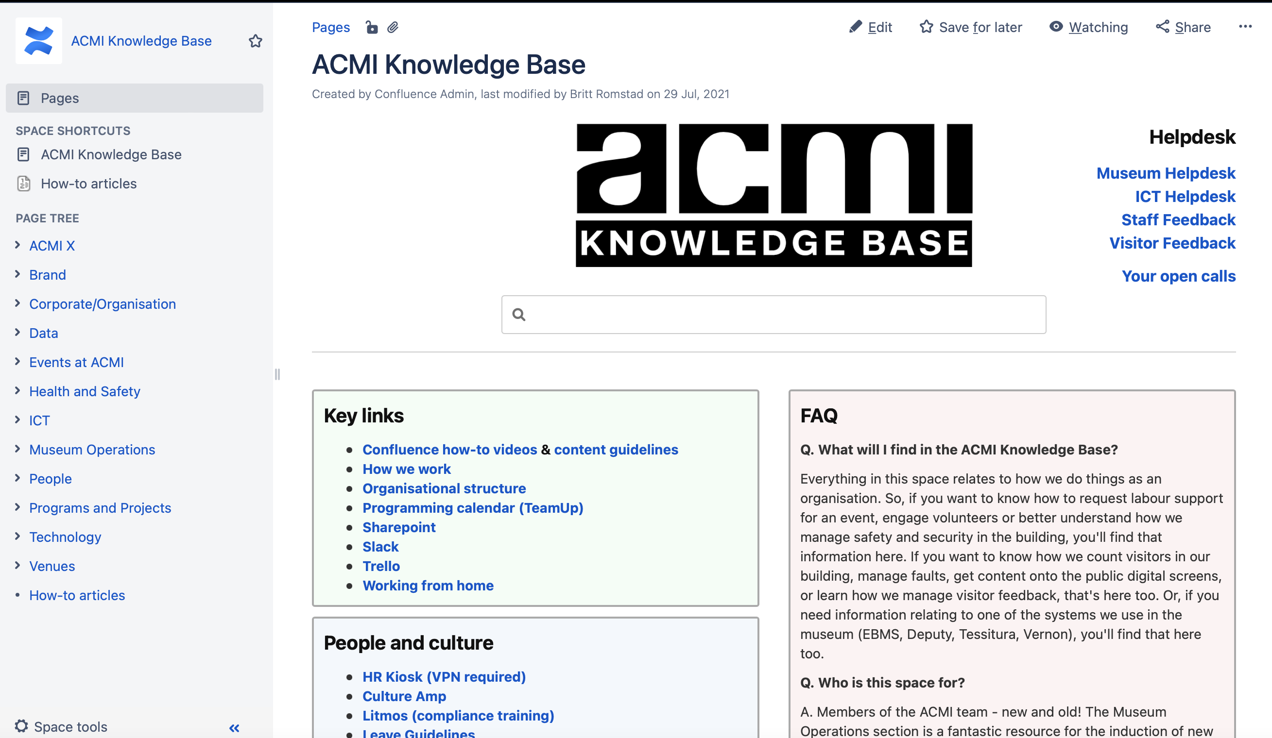 screenshot of acmi knowledge base
