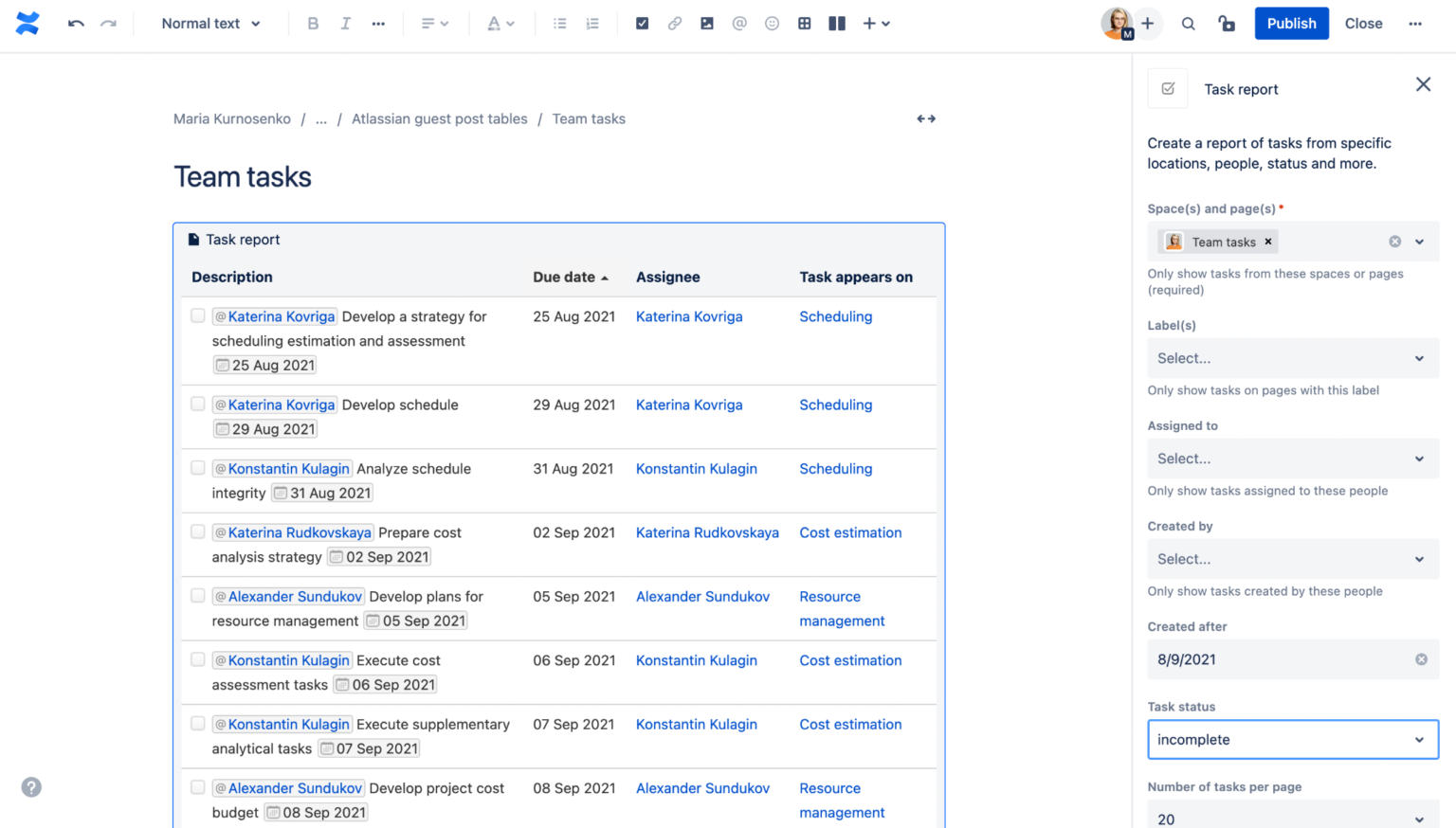 Tips for working with Tables in Confluence Work Life by Atlassian