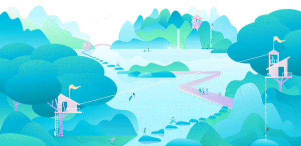 Illustration of an obstacle course