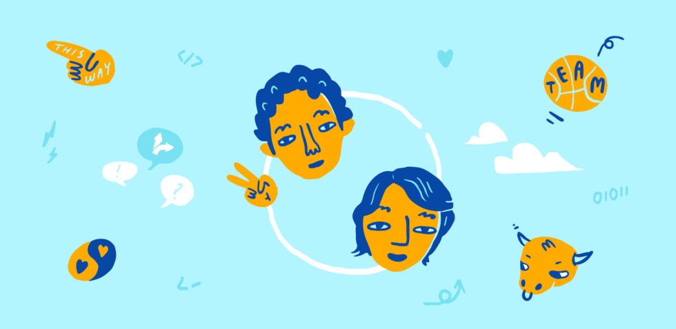 Illustration of Atlassian's founders
