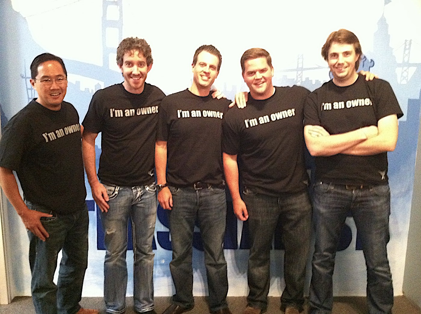 Photo of Atlassian's co-founders with Accel Partners