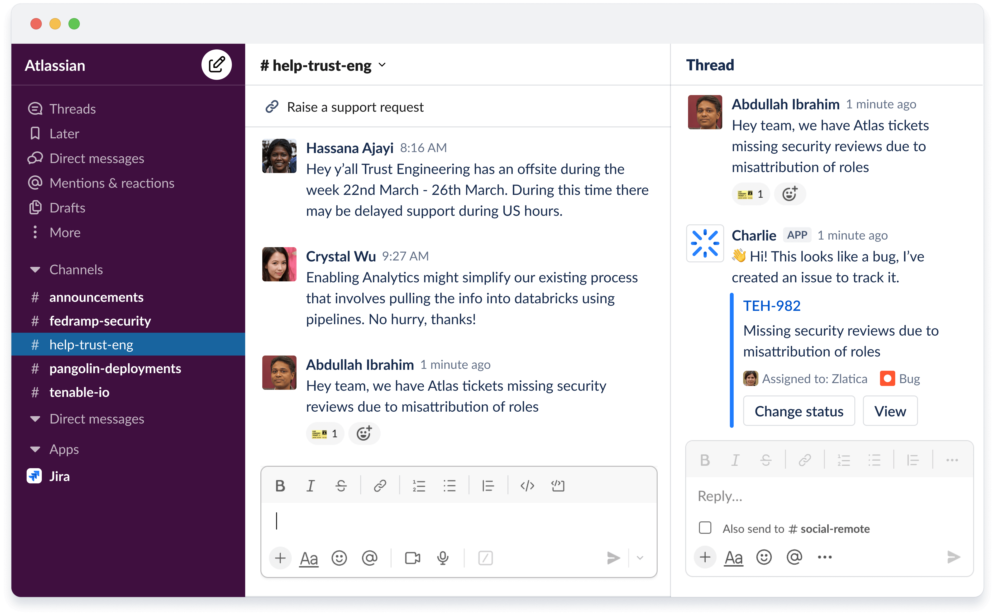 art in slack messages with text