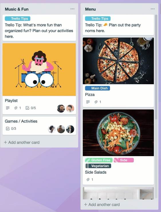 party planning with trello