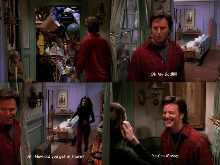 Monica's messy closet in Friends