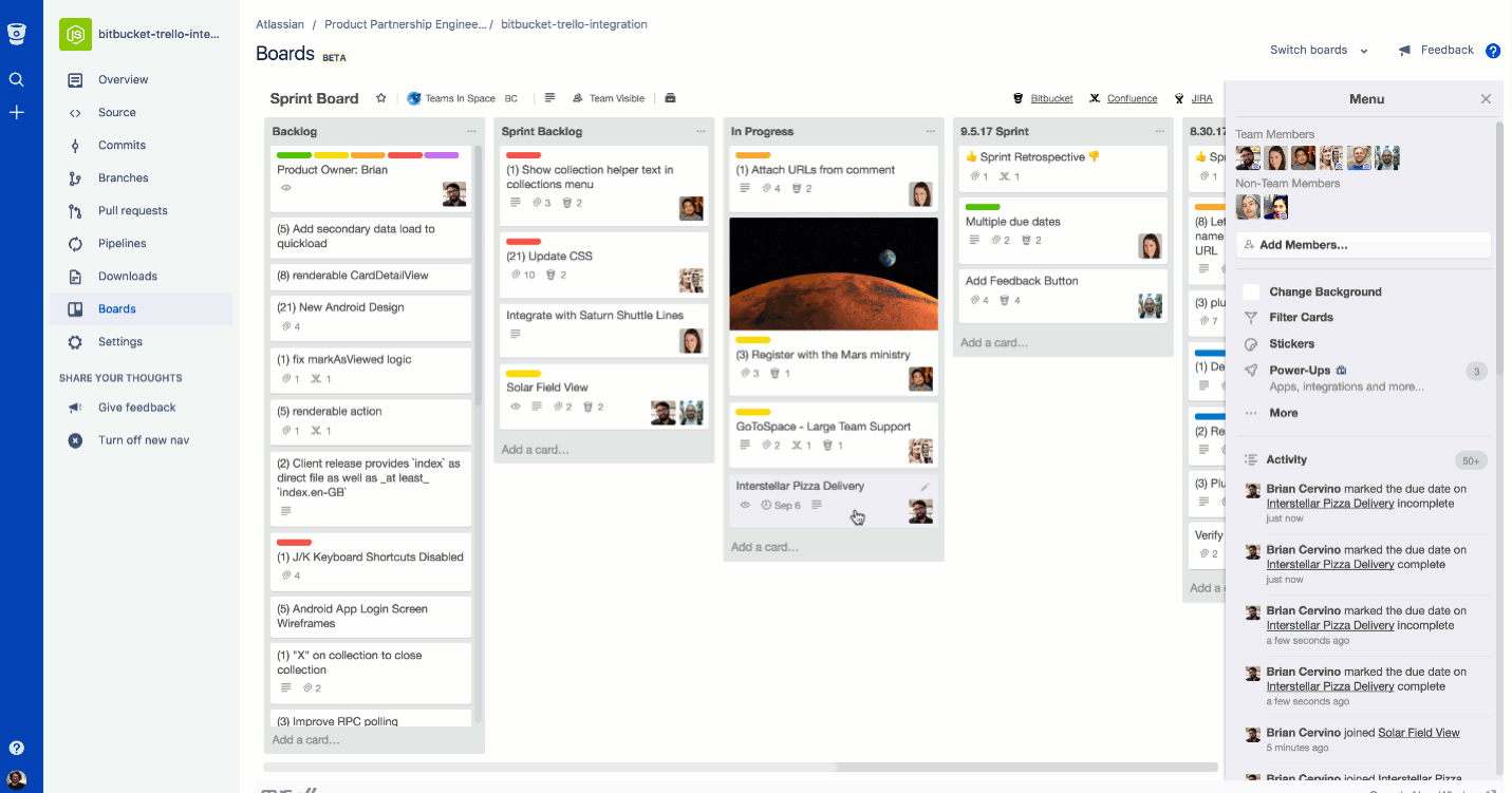 Embed Trello cards and boards in Bitbucket