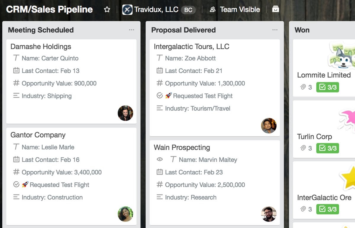 Custom Fields Screenshot Trello