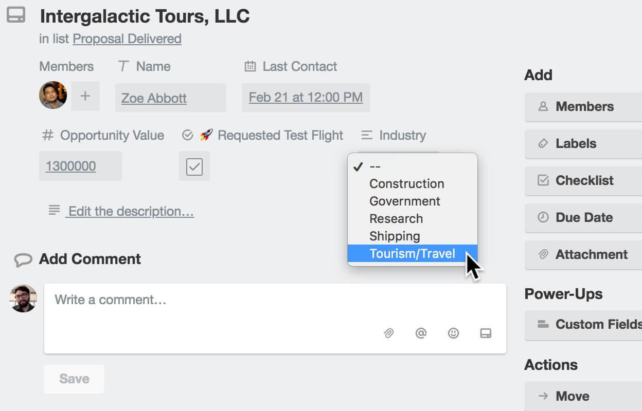 Custom fields in Trello