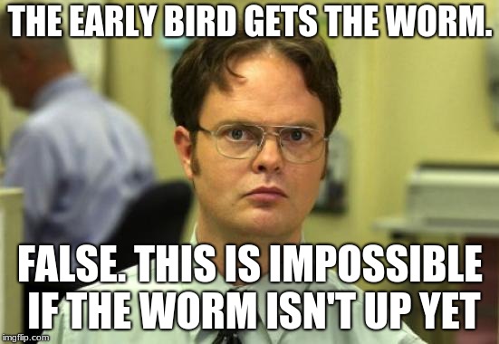 early bird gets the work office meme