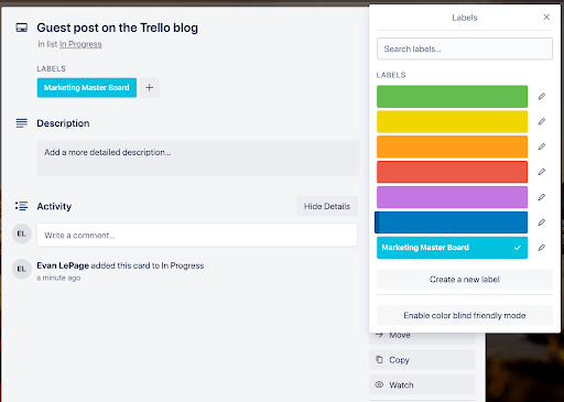 how to sync unito with trello labels