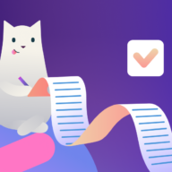 A cartoon cat learning how to take meeting notes