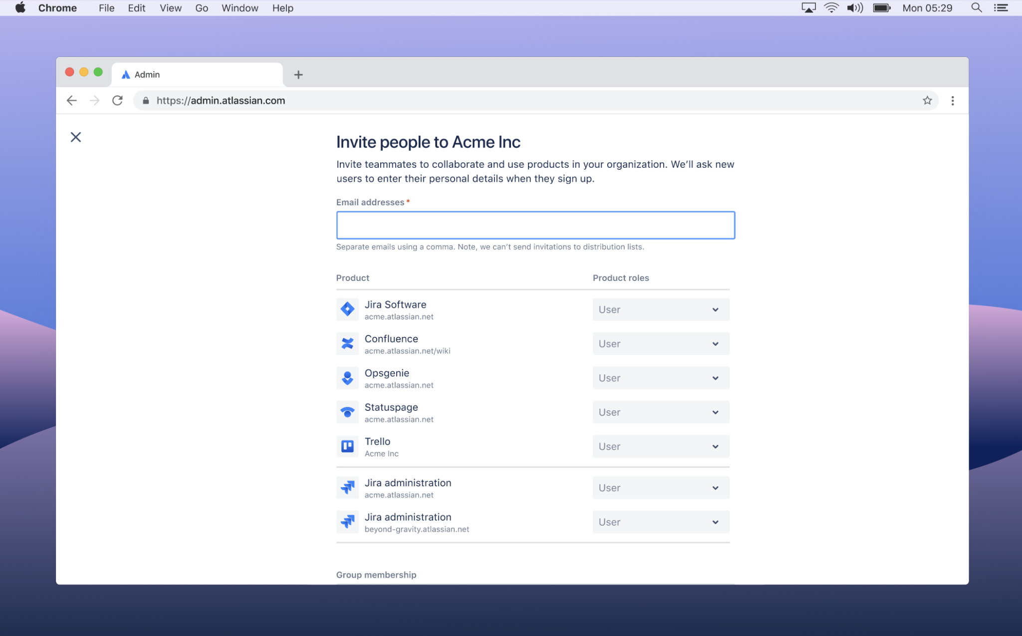 Admins can now invite specific users (or “teammates”) and provision Trello access to these users within the Atlassian Administration hub