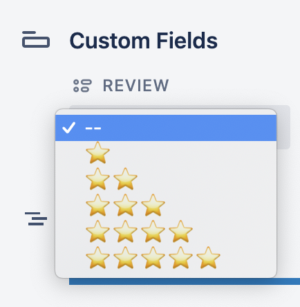 image of custom fields and stars