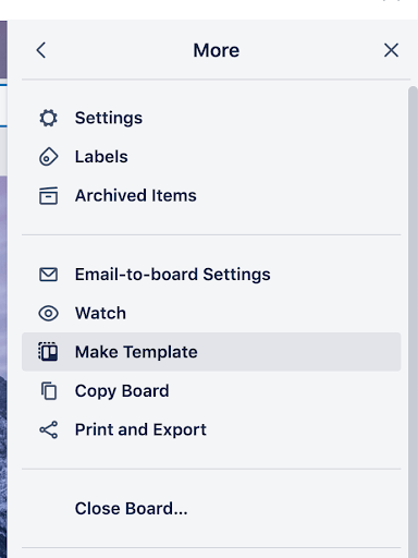 make template button in menu