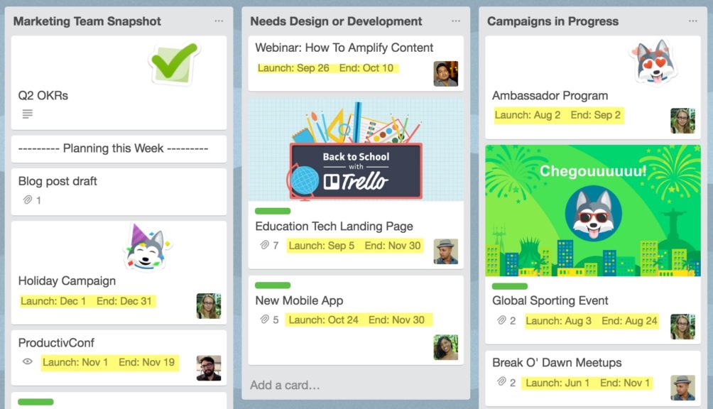 Trello Custom Fields for Marketing Campaigns