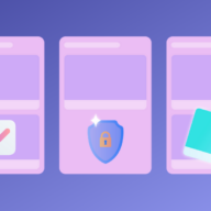 illustration of a person holding a Trello card and keeping it private and secure