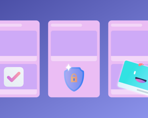 illustration of a person holding a Trello card and keeping it private and secure