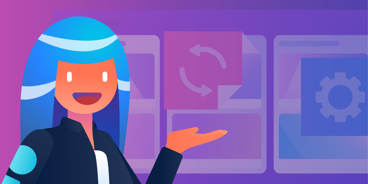 illustration of a person showing how project lifecycle looks on a Trello board