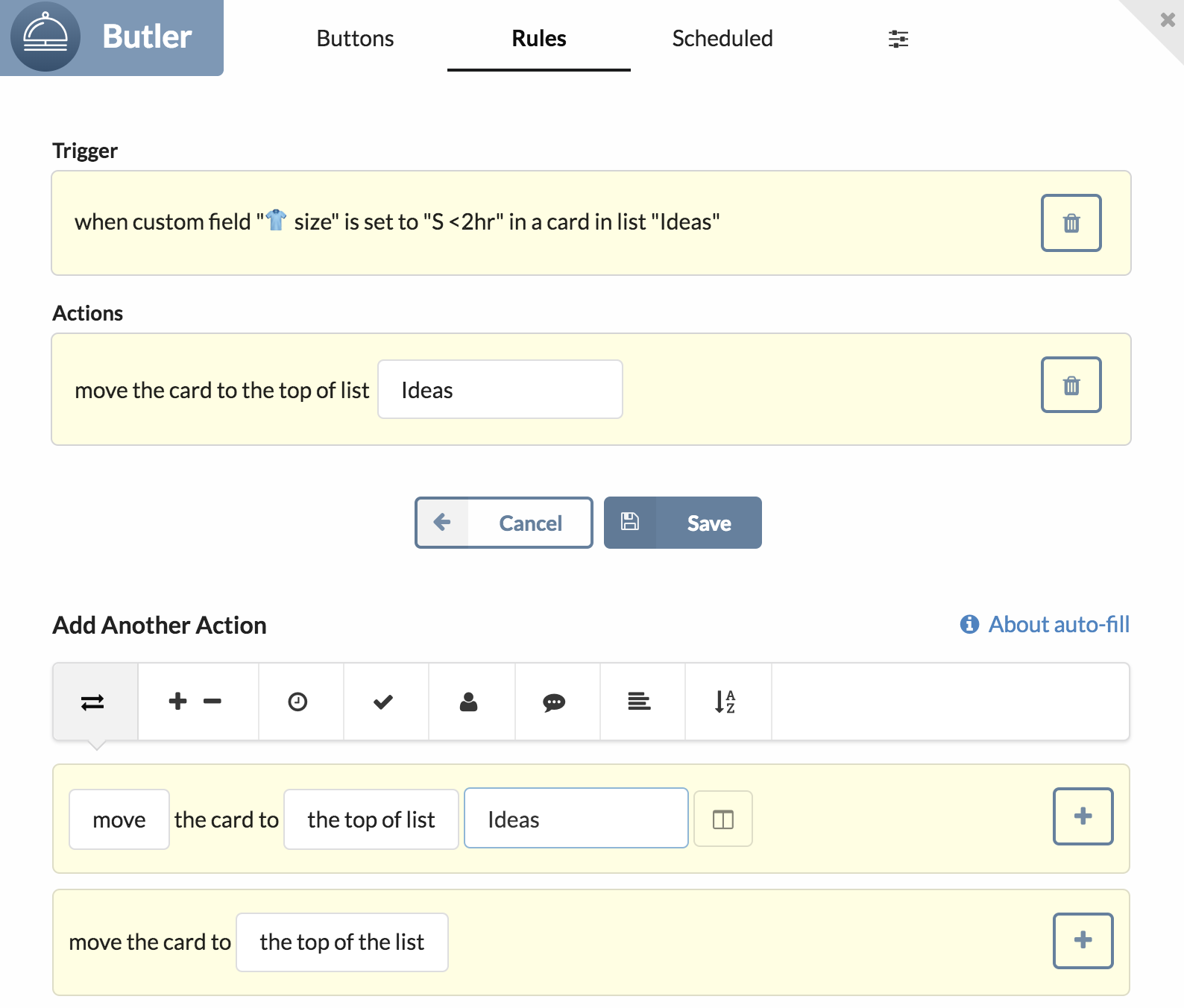Image of the Butler-Up in Trello