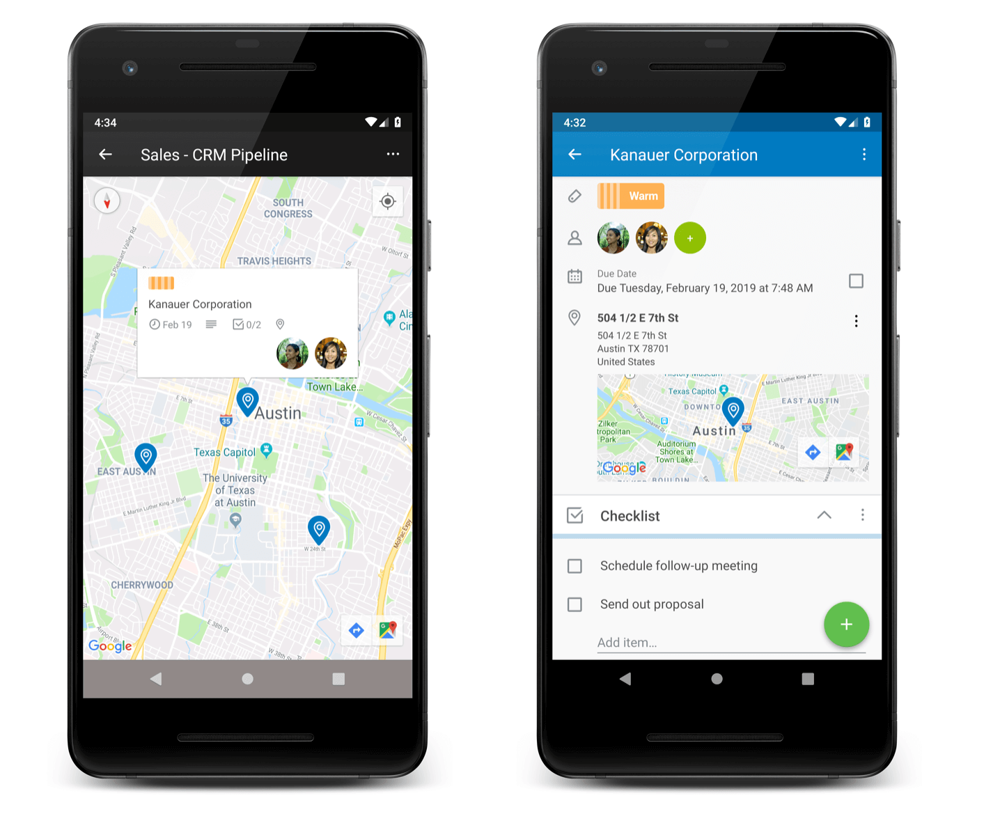 image of 2 android phones showing Map Power-Up interfaces