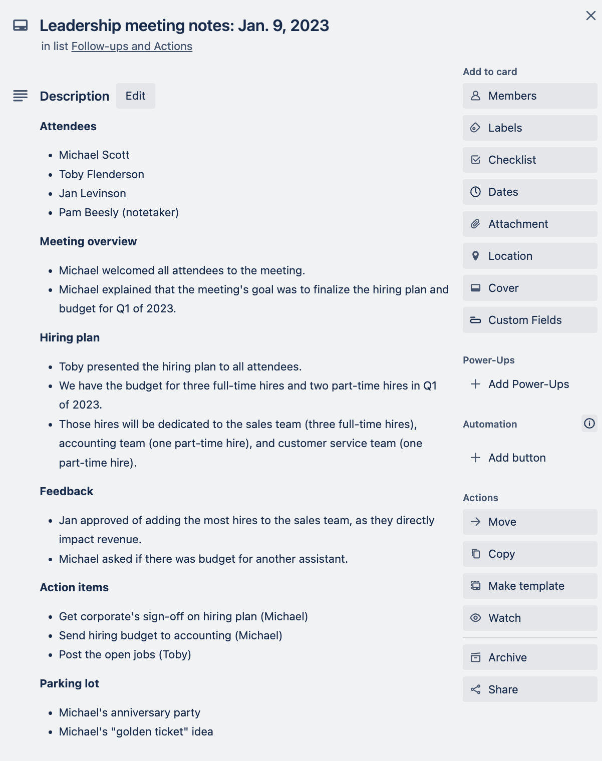 Meeting Notes Notepad With Agenda, Attendees, Notes, and Action