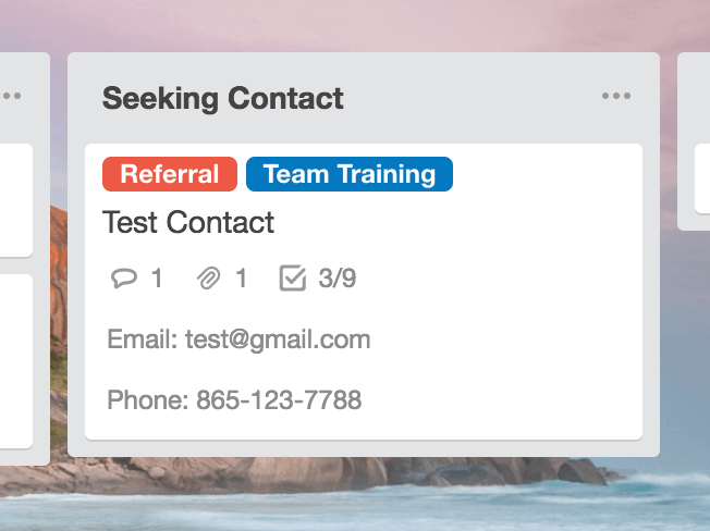 Seeking Contact Workflow in CRM Board