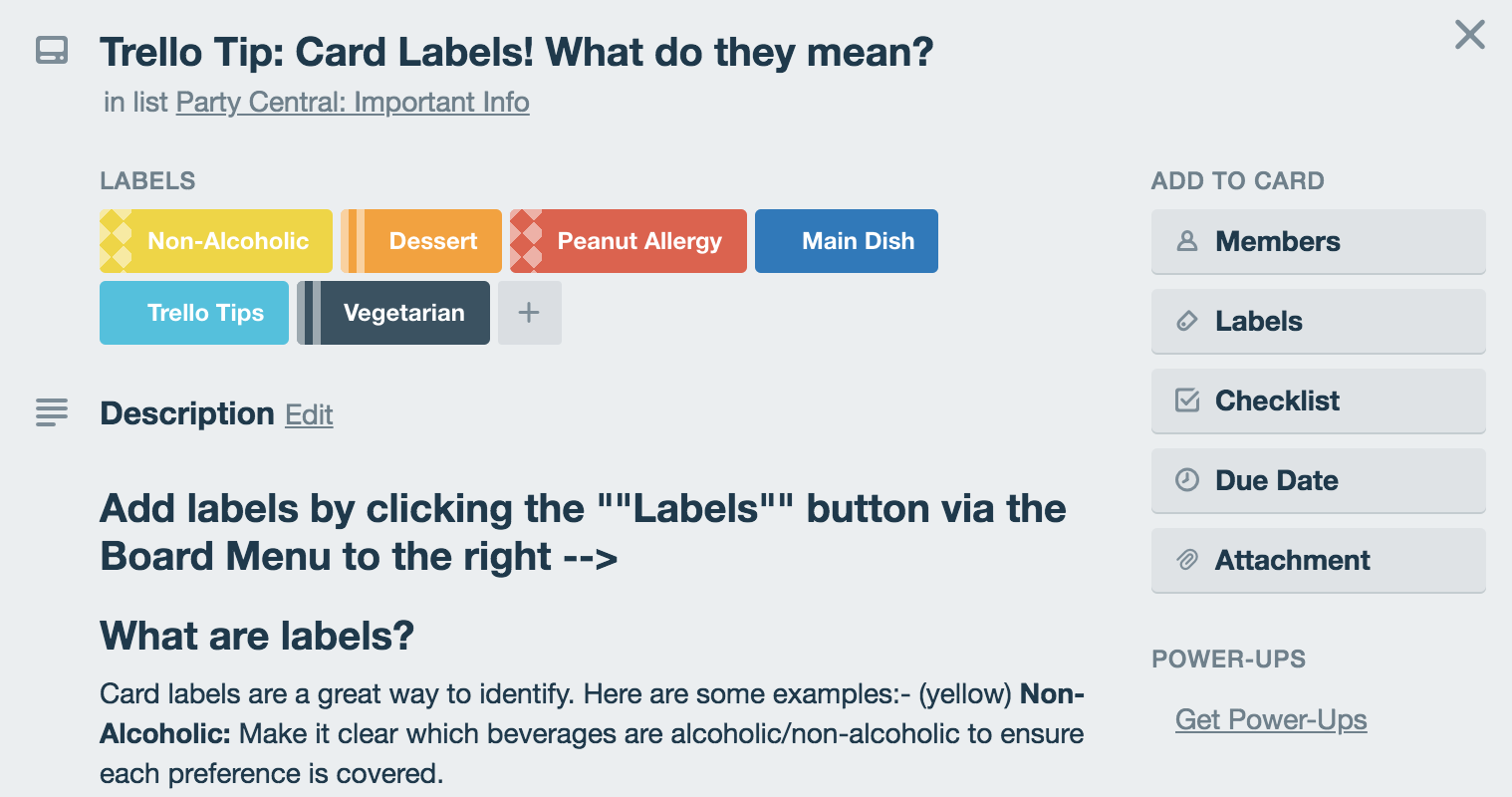 how to use labels on a trello card