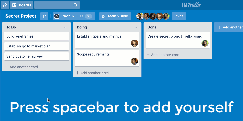 assign yourself to a trello card with the spacebar