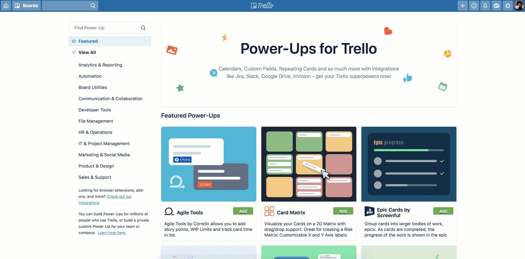trello power-up directory language options