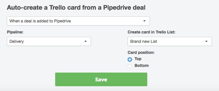 Sales pipeline automation with Trello and Pipedrive