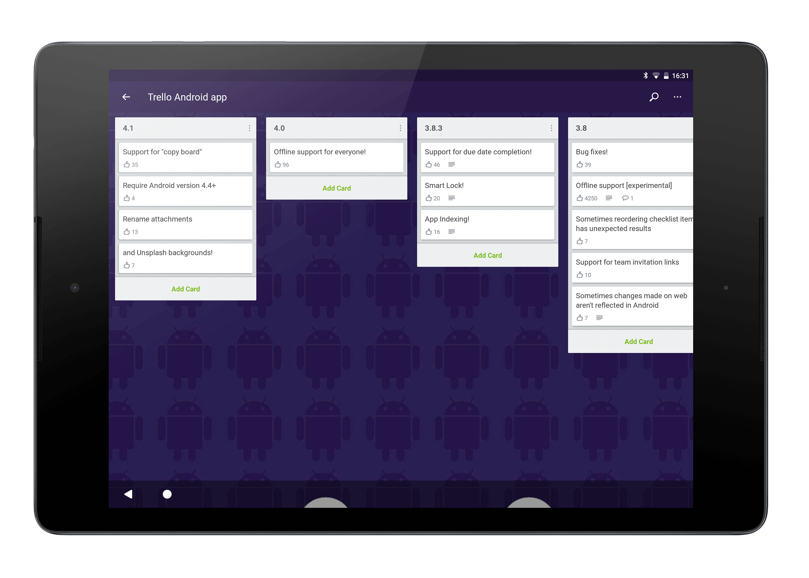 Trello Voting Power-Up on Android app