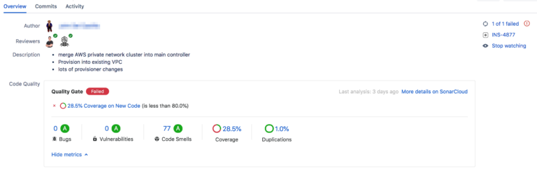 Automate test coverage reports using jenkins, sonarcloud and bitbucket