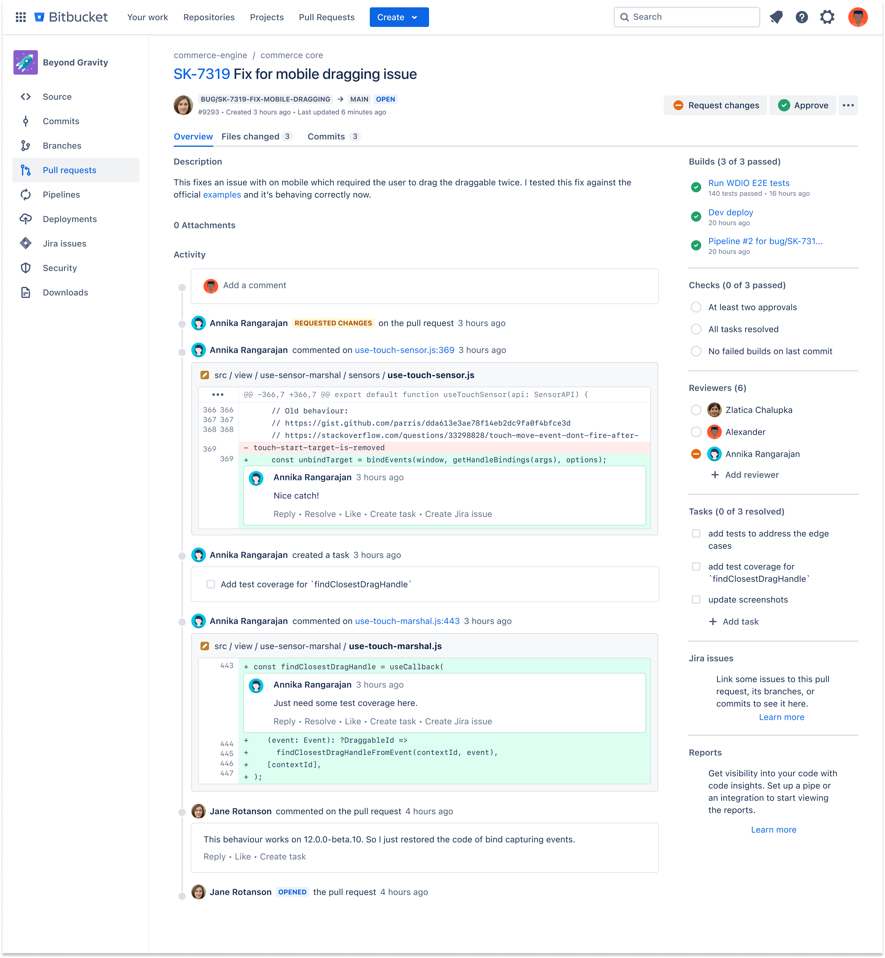 New Bitbucket Cloud pull request layout