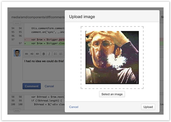 New direct image uploads for Bitbucket