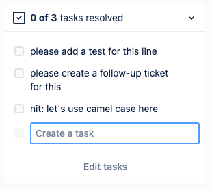 Default Pull Request Tasks