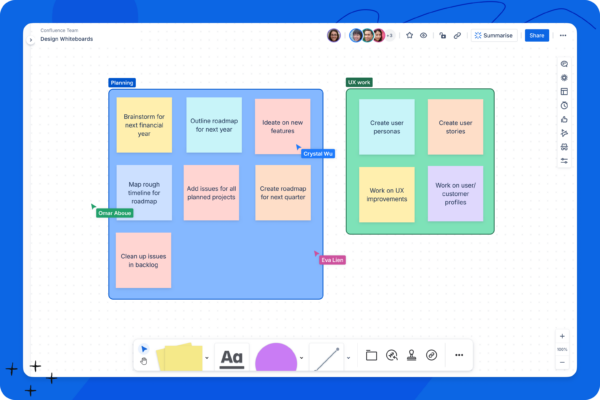 Use AI in Confluence whiteboards to group related ideas