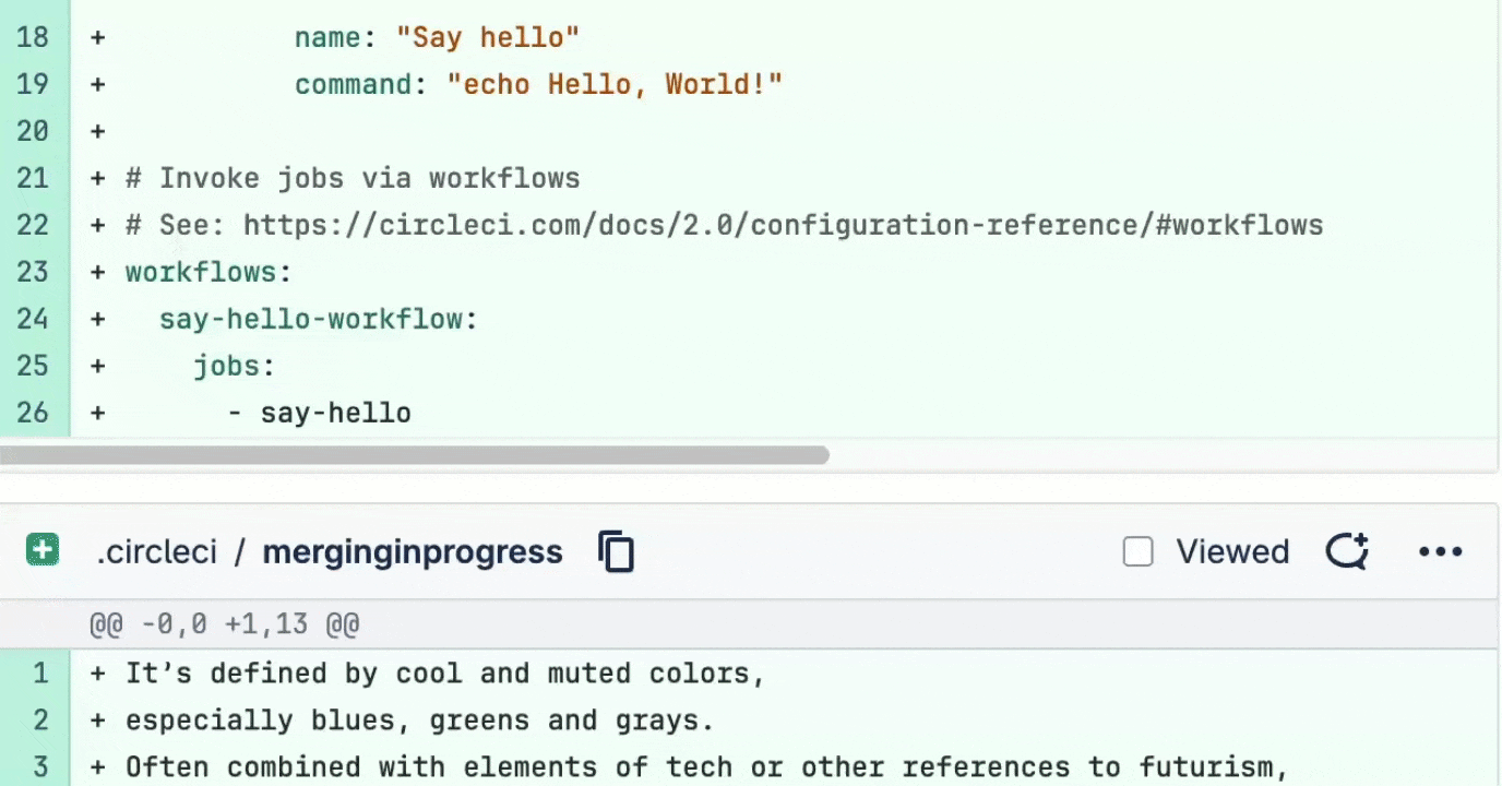 Animated illustration of adding a code suggestion to a pull request comment in Bitbucket Cloud.